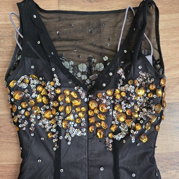 Mandalay Julian Joyce Black Sequin Dress New Years Eve Party Size 2 - Picture 8 of 12